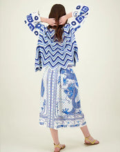 Load image into Gallery viewer, Vanessa Amalfi Coast Midi Print Skirt by Me369
