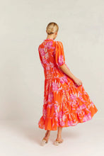 Load image into Gallery viewer, Martina Cotton Silk Dress in Tangelo Night Garden by Alessandra
