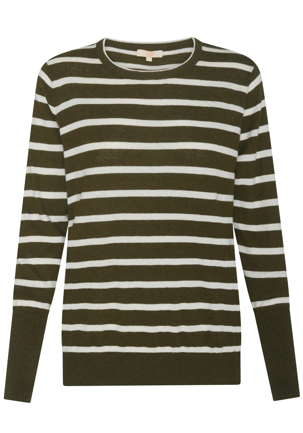 Liora Knit in Khaki/Pebble Stripe Knit by Pol