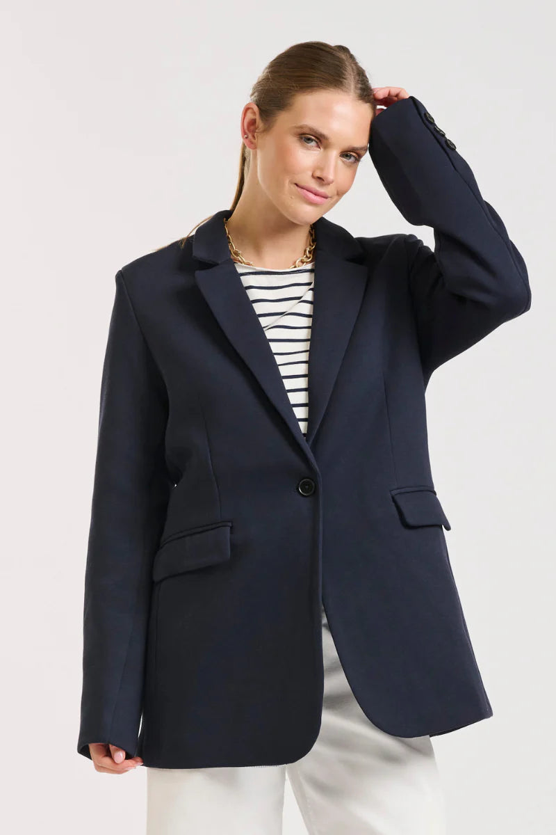 Iris Scuba Blazer in French Navy by Shirty